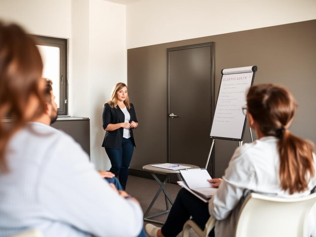 Specialist consulting with a client team